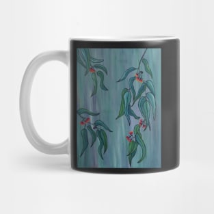 eucalyptus branches with flowers Mug